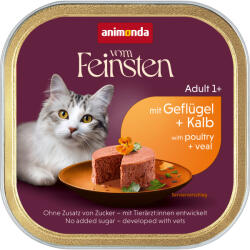 Animonda Vom Feinsten 64x100g animonda vom Feinsten Adult szárnyas & borjú nedves macskatáp