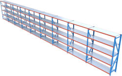 HD Regal FLEX300-X1805 Salgó polcrendszer KOMPLETT 18 m (250 x 60 cm / 5 polc)