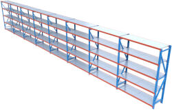 HD Regal FLEX300-X1605 Salgó polcrendszer KOMPLETT 16 m (250 x 60 cm / 5 polc) - mkaudio