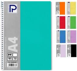 Paperland Caiet A4 cu spira, 80 file, coperta plastic PP400, hartie 70 g/mp, Paperland Premium (24000400)