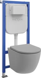 Mexen Lena set încastrat WC cadru pneumatic Tex Air E cu vas WC și capac cu închidere lentă, gri deschis mat - 610930224061A (610930224061A)
