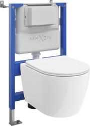 Mexen Carmen set incastrat WC cadru pneumatic Tex Air XS-F cu vas de WC și capac cu închidere lentă, alb - 610830880300A (610830880300A)