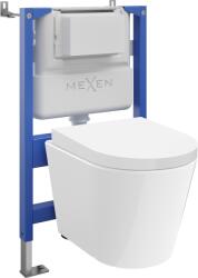 Mexen Rico set WC îngropat cu cadru pneumatic Tex Air XS-F cu vas WC Tornado și capac cu închidere lentă, alb (610830720200TA)