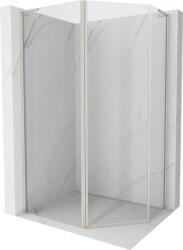 Mexen Mist L cabina de duș pentagonală asimetrică cu ușă batantă 90 x 80 cm transparent nichel periat - 8A8L-090-080-97-00 (8A8L-090-080-97-00)