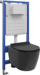 Mexen Carmen set încastrat WC cadru Tex Slim cu vas WC și capac cu coborâre lentă, negru mat - 610030880185 (610030880185)