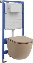 Mexen Lena set încastrat WC cadru pneumatic Tex Air Slim cu vas WC și capac cu închidere lentă, cappuccino mat (610030224064A)