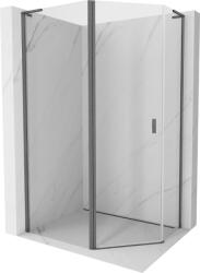 Mexen Mist L cabina de duș pentagonală asimetrică cu balamale 100x90 cm transparent gri metalic periat - 8A8L-100-090-66-00 (8A8L-100-090-66-00)