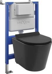 Mexen Rico set incastrat WC cu cadru pneumatic Tex Air XS-F cu vas WC și capac cu închidere lentă, negru mat - 610830720185A (610830720185A)