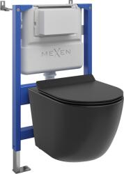 Mexen Lena set încastrat WC cu cadru pneumatic Tex Air XS-F cu vas WC și capac cu închidere lentă, negru mat - 610830220185A (610830220185A)