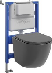 Mexen Lena set incastrat WC cu cadru pneumatic Tex Air XS-F cu vas WC și capac cu coborâre lentă, gri mat închis (610830224071A)