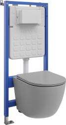 Mexen Lena set îngropat WC cadru pneumatic Tex Air Slim cu vas WC și capac cu închidere lentă, gri deschis mat (610030224061A)