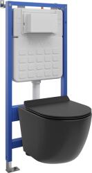 Mexen Lena set WC încastrat cadru Tex Slim cu vas WC și capac cu închidere lentă, negru mat - 610030220185 (610030220185)