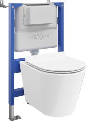 Mexen Rico set incastrat WC cadru pneumatic Tex Air XS-F cu vas WC și capac cu închidere lentă, alb - 610830724000A (610830724000A)