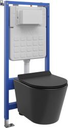 Mexen Rico set incastrat WC cadru pneumatic Tex Air Slim cu vas WC și capac cu cădere lentă, negru mat - 610030720185A (610030720185A)