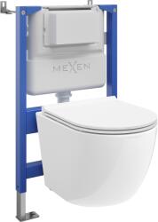 Mexen Lena set încastrat WC cadru pneumatic Tex Air XS-F cu vas WC Tornado și capac cu cădere lentă, alb - 610830220500TA (610830220500TA)