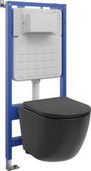 Mexen Lena set incastrat WC cadru pneumatic Tex Air Slim cu vas WC Tornado și capac cu închidere lentă, negru mat (610030221085TA)