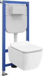 Mexen Stella set incastrat WC cadru Tex E cu vas WC și capac cu închidere lentă, alb - 610930680800 (610930680800)
