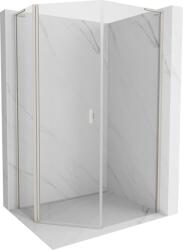 Mexen Mist L cabina de duș pentagonală asimetrică cu ușă batantă 90 x 100 cm transparent nichel periat (8A8L-090-100-97-00)