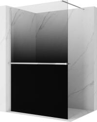 Mexen Kioto+ perete de duș cu poliță Walk-in 120 x 200 cm, ombre negru 8 mm, crom - 800-120-121-01-76 (800-120-121-01-76)