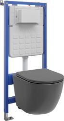 Mexen Lena set încastrat WC cadru pneumatic Tex Air Slim cu vas WC și capac cu sistem de închidere lentă, gri închis mat (610030224071A)