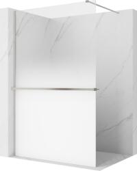 Mexen Kioto+ perete de duș cu raft Walk-in 130 x 200 cm, ombre albă 8 mm, nichel periat - 800-130-121-97-86 (800-130-121-97-86)
