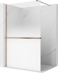Mexen Kioto+ zuhanyfal polccal, Walk-in 110 x 200 cm, fehér ombre 8 mm, szálcsiszolt réz - 800-110-121-65-86 (800-110-121-65-86)