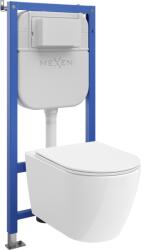 Mexen Rico Set încastrat WC cadru pneumatic Tex Air E cu vas WC 2.0 Tornado și capac cu închidere lentă, alb (61093072L4000TA)