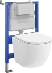 Mexen Lena set incastrat WC cu cadru pneumatic Tex Air XS-F cu vas WC și capac cu închidere lentă, alb - 610830220300A (610830220300A)