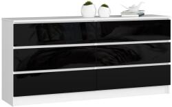  Comodă K160 6sz Clp Pk Negru Lucioasă Comoda
