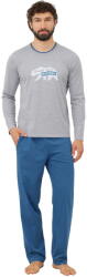Italian Fashion pijama bărbați KASIM mânecă lungă, pantaloni lungi, melanj/jeans: S (AAF-MPZ-KASI-DDMJ S)