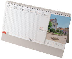 Realsystem Asztali naptár 320mmx155mm, Magyarország fehérlapok álló tartóval Realsystem 2027
