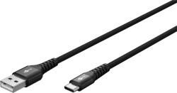 Goobay Cablu extrem de flexibil din silicon si textil 3m USB-C 3.1 - USB-A 3.0 Supersoft cu mufe metalice 3A 15W Goobay 74528 (74528) - balutatech