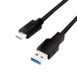 LogiLink Cablu USB 3.0 A - USB type C 0.15m negru LOGILINK CU0166 (CU0166)
