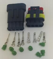 TE Connectivity Set conectori cablu Superseal 1.5 tata-mama mufa 4 pin +8 pini inclusi + 8 garnituri incluse IP67 TE Connectivity 282106-1-SET-M (282106-1-SET-M-F) - balutatech