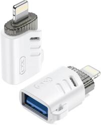 XO Adaptor OTG Lightning tata la USB A mama alb XO-NB256A (XO-NB256A) - balutatech