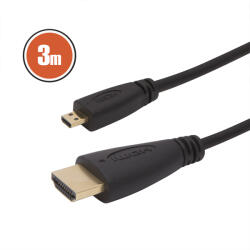 Delight Cablu micro HDMI - HDMI 3m 1080p 10.2Gbps 30AWG placat cu aur Delight 20425 (20001)