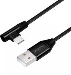 LogiLink Cablu USB 2.0 A mufa tata - USB Type C mufa tata in unghi 0.3m LOGILINK CU0137 (CU0137)
