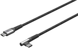 Goobay Cablu elegant extra-robust textil 1m 60W USB2.0 type C 90 grade - USB type C mufe metalice Goobay 64659 (21168)
