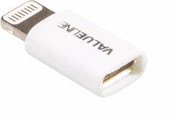 Valueline Adaptor iPhone Lightning tata - micro USB mama alb Valueline (VLMP39901W) - balutatech