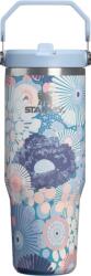 STANLEY Cană termică IceFlow Blue Dream Wildflower cu mâner și pai, 890 ml (10-12043-1087)