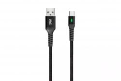 Well Cablu de date si incarcare USB Type C 1m Well indicator incarcare 3A negru (CABLE-USB/USBC-1BK04-WL) - balutatech