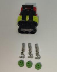 TE Connectivity Set conector cablu Superseal 1.5 mama mufa 3 pin 3 pini inclusi + 3 garnituri incluse IP67 TE Connectivity 282087-1-SET-F (282087-1-SET-F) - balutatech