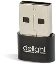 Delight Adaptor Type-C mama - USB-A tata 2.4A 5V negru compact delight 55556BK (55556BK)