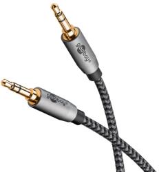 Goobay Cablu audio stereo AUX Jack 3.5 mm tata-tata 0.5m premium extrem de flexibil textil negru Goobay Plus 65272 (65272) - balutatech