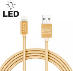 Delight Cablu date incarcare iPhone lightning lumina LED 1m Delight auriu (18622)
