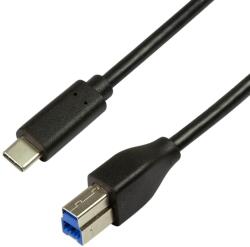 LogiLink Cablu USB 3.0 B mufa - USB type C mufa 2m negru LOGILINK CU0163 (CU0163)