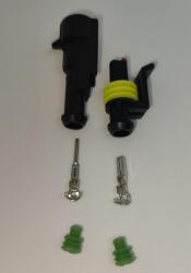 TE Connectivity Set conectori cablu Superseal 1.5 tata-mama mufa 1 pin +2 pini inclusi + 2 garnituri incluse IP67 TE Connectivity 282103-1-SET-M (282103-1-SET-M-F) - balutatech