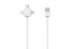 allocacoc Cablu USB Type C micro USB Lightning 1.5m alb Allocacoc (CABLE-USB/MC3-1.5WE-ALC) - balutatech