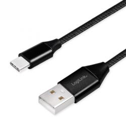 LogiLink Cablu USB 2.0 A - USB type C 0.3m negru LOGILINK CU0139 (CU0139)