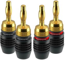 clicktronic Set 4 mufe Banana 4mm Premium Clicktronic Conexiuni Audio de Inalta Calitate pentru cablu 6.0mm2 52546 (21933)